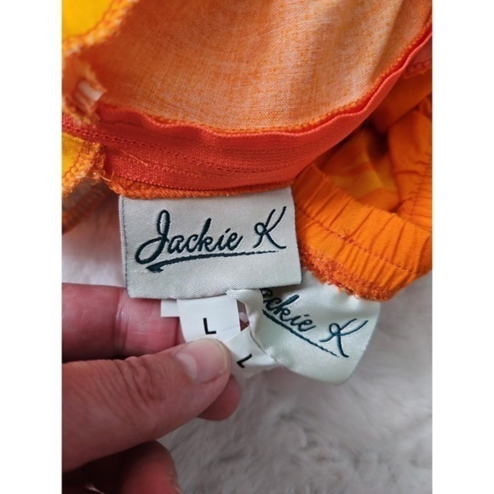 Tropical Floral 2 Piece Set Orange Yellow Blue Blouse and Maxi Skirt Outfit Y2K - Picture 9 of 12